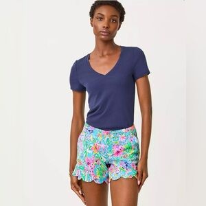 Lilly Pulitzer Multicolor Floral 5” buttercup Scallop Hem Shorts
